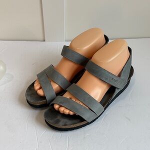 Naot Grey Kayla Wedge Sandals